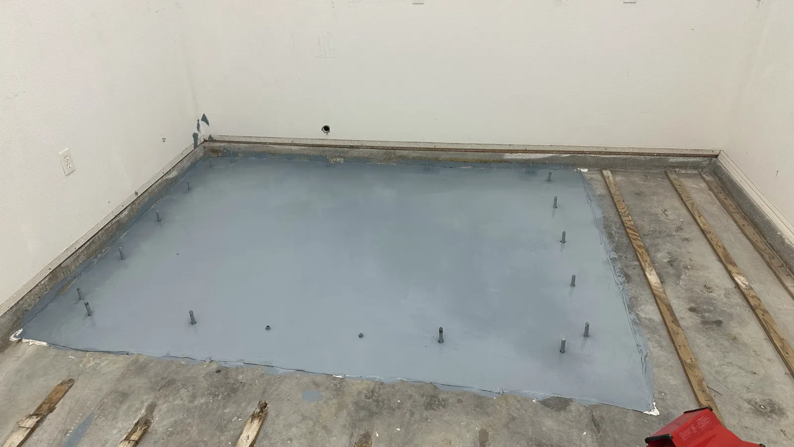 Storm Shelter Waterproof Floor Coating — after — Service Pros, Tulsa metro Oklahoma