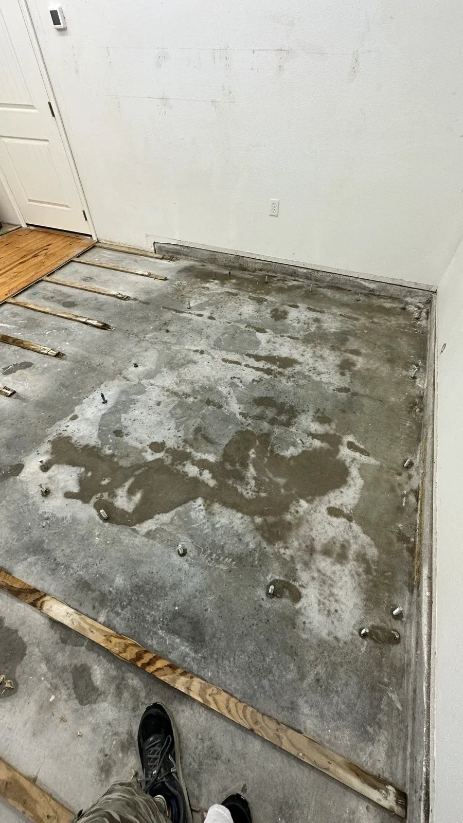 Storm Shelter Waterproof Floor Coating — before — Service Pros, Tulsa metro Oklahoma